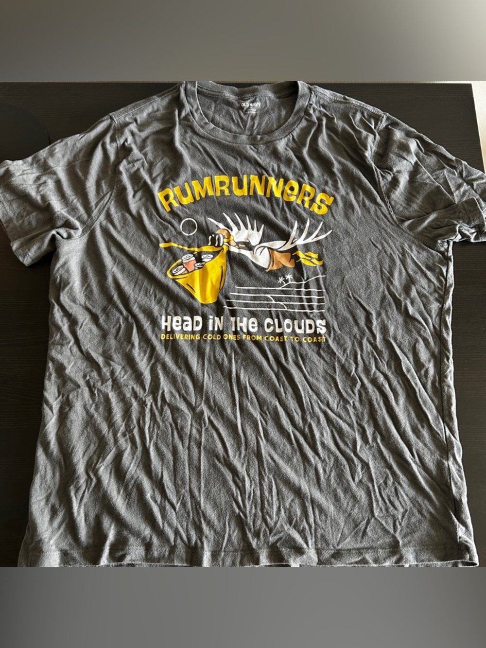 Old Navy Rum Runners Soft-Washed Graphic T-Shirt Gray Size XL